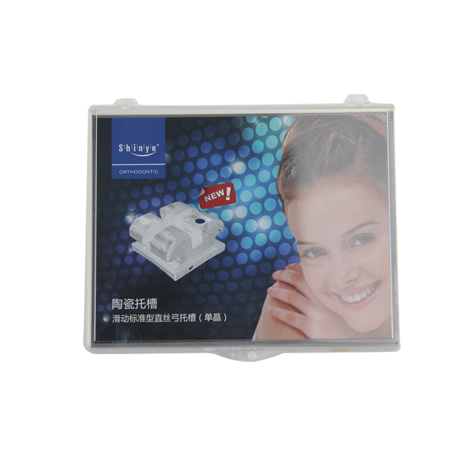 新亚·SHINYE MBT单晶滑动标准型直丝弓托槽（5-5，3带钩） 831H-23J