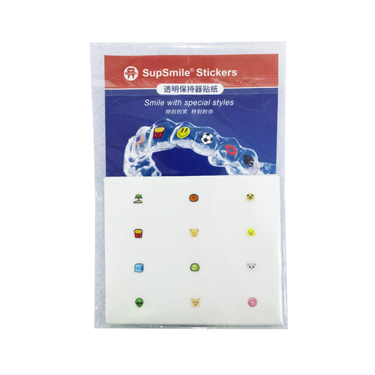 斯迈尔/SupSmile 透明保持器贴纸/牙套贴纸 12图/片，9片/包