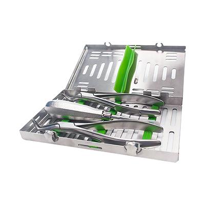 天天/天美 牙根尖拔出套装（拔牙钳*2+拔牙刀/挺*1）带器械盒 600-100