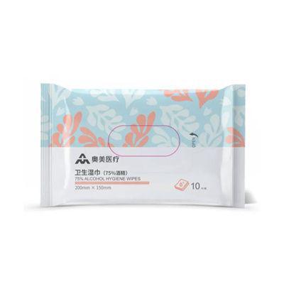 奥美医疗 75%酒精卫生湿巾 10片/袋