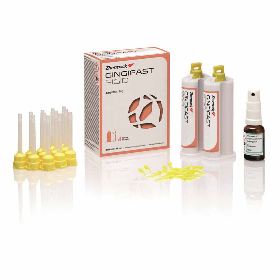 金玛克Zhermack/赞尔玛克 Gingifast Rigid 硅橡胶复制材料/高韧牙龈胶 C401520，2*50ml